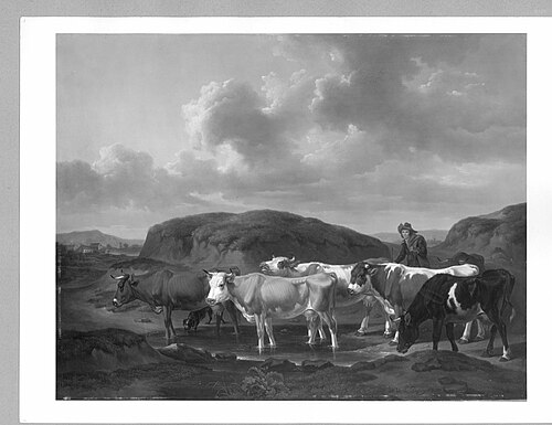 Cows passing a brook, 1831, Alexander Johann Dallinger von Dalling