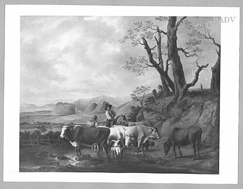 Landschaft mit Kühen und Hirten, 1843, Alexander Johann Dallinger von Dalling
