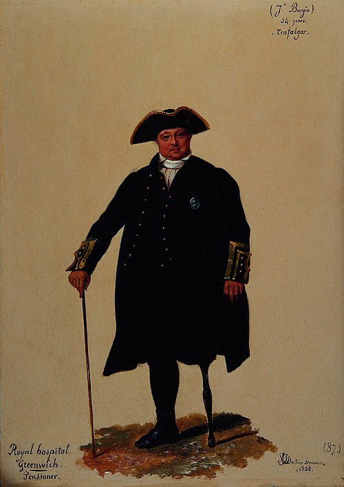 Pensioner Joseph Burgin (b. 1780), Royal Hospital Greenwich, 1834, Alexandre Jean Dubois Drahonet