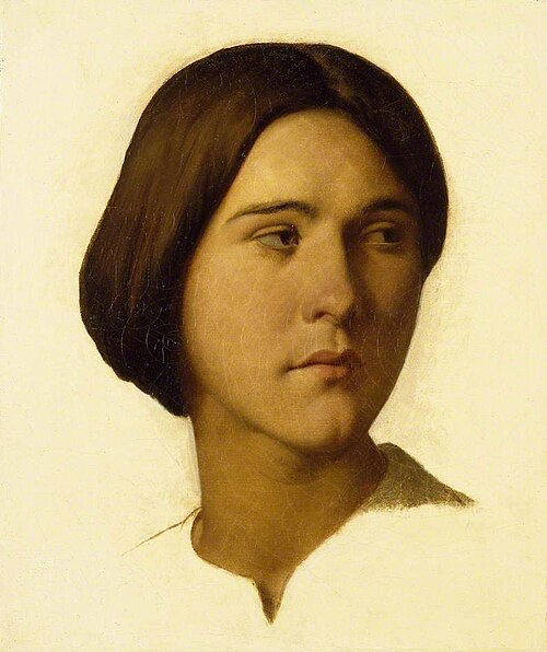 Head of a young Woman, , Hippolyte Flandrin