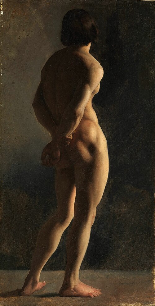 Male Nude, Seen from Behind, 1849, Hippolyte Flandrin