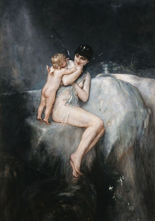 Nymph and Cupid, 1897, Nikólaos Gýzis