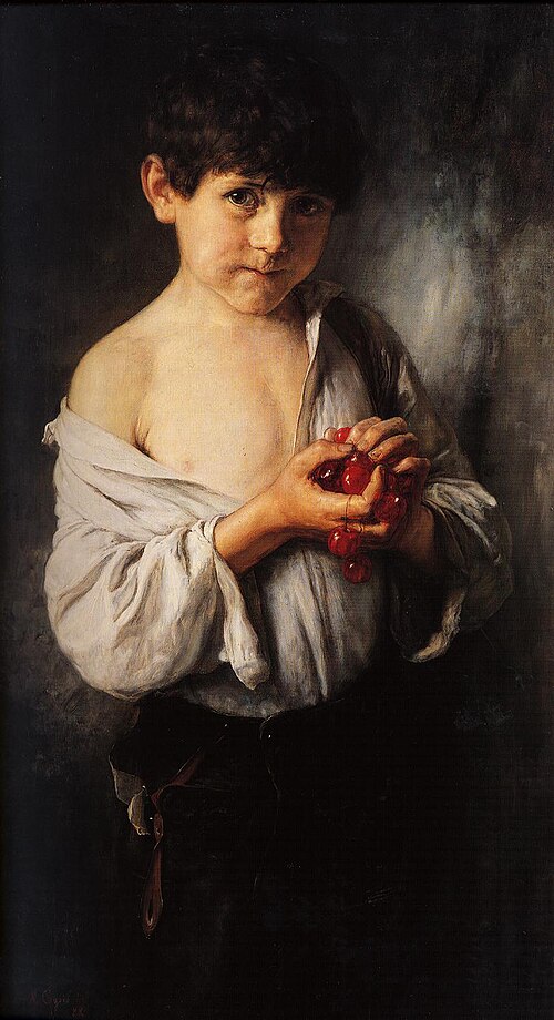 Boy with cherries, 1888, Nikólaos Gýzis