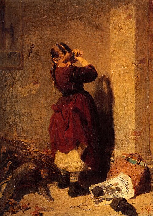 Girl playing, 1868, Nikólaos Gýzis