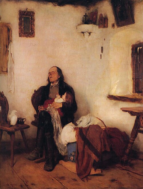 Old man sleeping, 1872, Nikólaos Gýzis