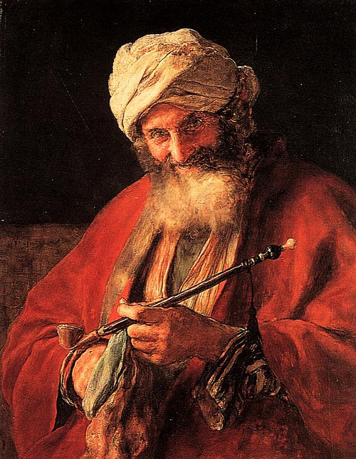 Oriental man with pipe, 1874, Nikólaos Gýzis