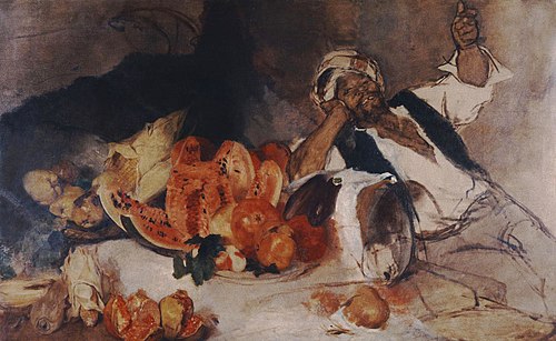 Middle Easterner with  fruits, 1873, Nikólaos Gýzis