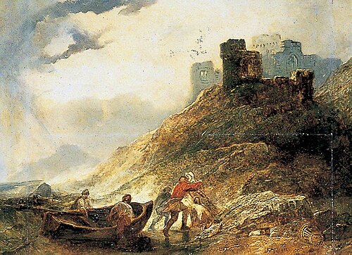 Landing at East Cliff, Dover, Kent, 1840, Alfred Clint