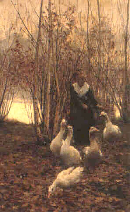 The goose maiden - Brittany, 1881, Alfred Edward Emslie