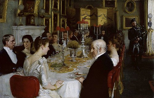 Dinner at Haddo House, 1884, 1884, Alfred Edward Emslie