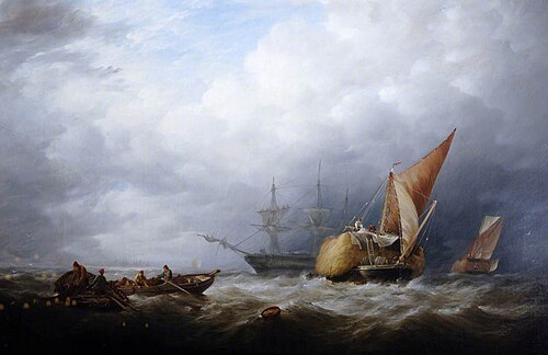Hay Barges in the Thames Estuary, , Alfred Herbert
