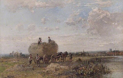 Carting Hay at Henley-on-Thames, Oxfordshire, 1883, Alfred J. Bennett