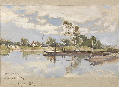 Bablock Hythe, Near Oxford, 1881, Alfred Parsons
