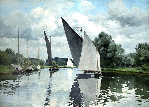 On the Bure at Wroxham, 1910, Alfred Parsons