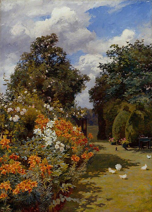 Orange Lilies, Broadway, Worcestershire, 1911, Alfred Parsons