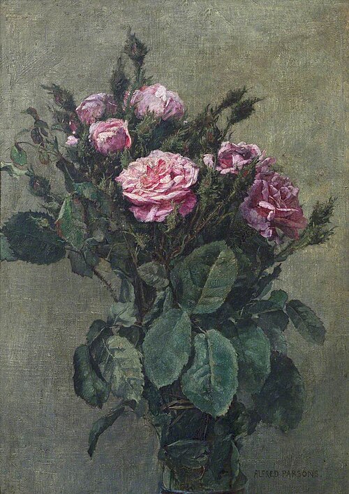 A Bunch of London Market Garden Moss Roses, 1893, Alfred Parsons
