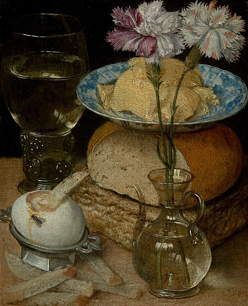 Breakfast with an egg, 1630, Georg Flegel