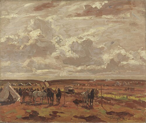 Camp at Agny, 1918, Algernon Talmage