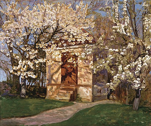 Havehuset med blomstrende kirsebær, , Alhed Larsen