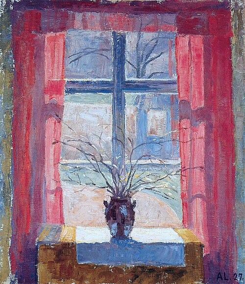 Cineraria i et vindue. Båxhult, 1927, Alhed Larsen