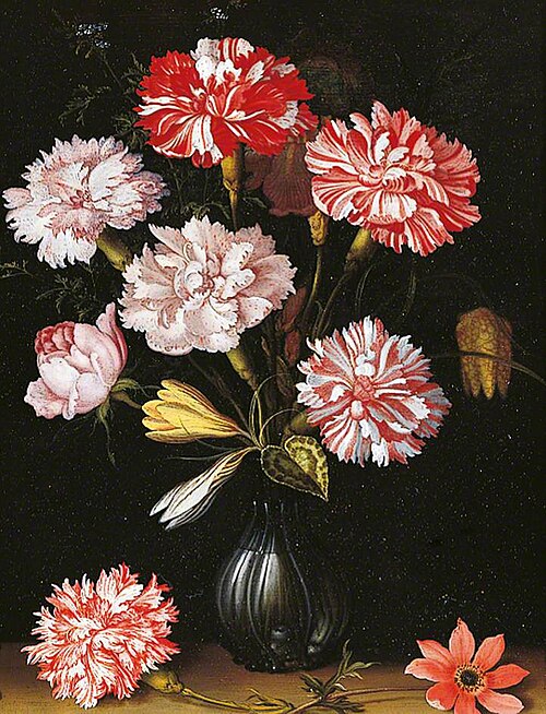 Floral Study: Carnations in a Vase (detail), , Balthasar van der Ast