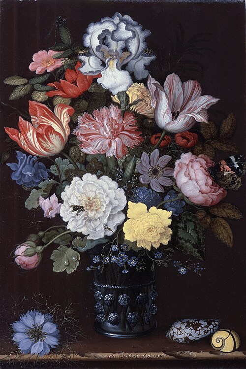 Nature morte florale aux coquillages, 1622, Balthasar van der Ast