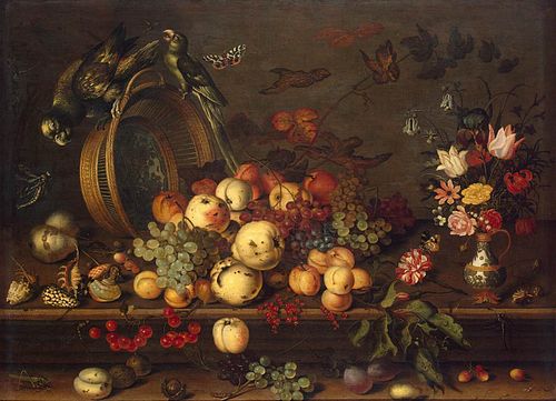 Still Life with Fruits, Shells and Insects, 1620, Balthasar van der Ast