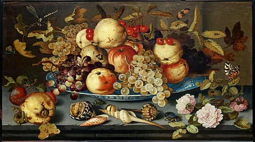 Fruits et coquillages, 1623, Balthasar van der Ast