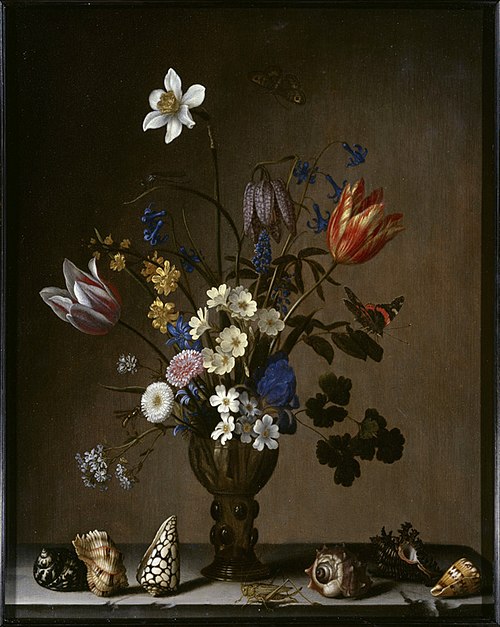 Flowers, Shells, Butterflies, and Grasshopper, 1645, Balthasar van der Ast