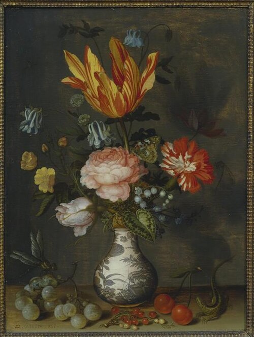 Flowers in a Wan-Li Vase, 1620, Balthasar van der Ast