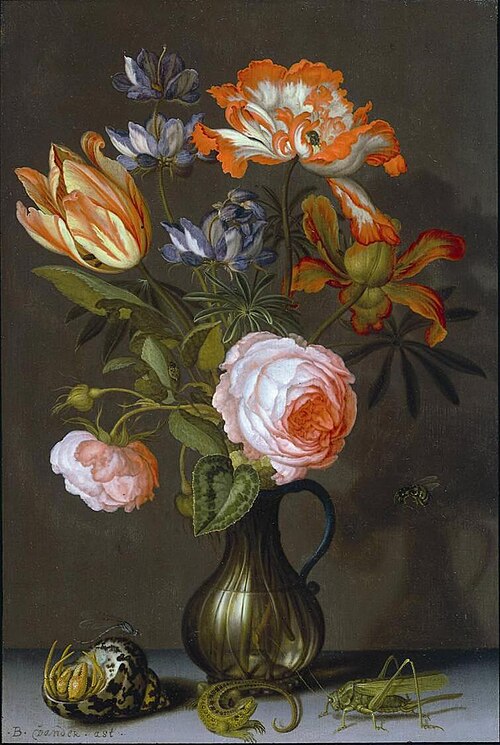 Still Life of a Vase with Flowers, 1630, Balthasar van der Ast