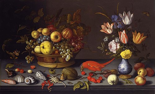 Fruit, Flowers, and Shells, 1636, Balthasar van der Ast