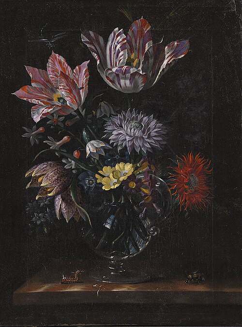 A Glass Vase with Flowers, 1652, Jacob Marrel