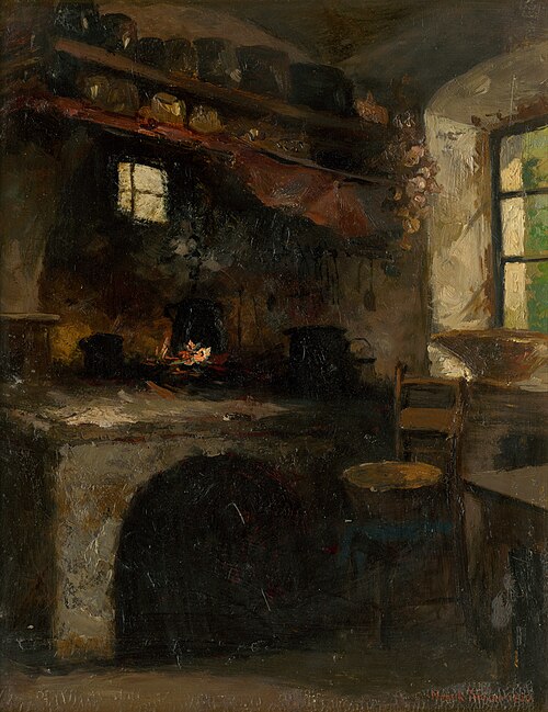 Inside a Village Room, 1902, Felicián Moczik