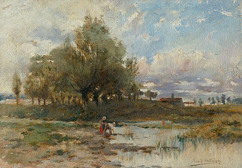 Landscape with Pond, 1890, Felicián Moczik