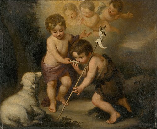 Baby Jesus with Saint John the Baptist, 1890, Felicián Moczik