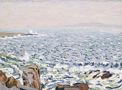 Surf Breaking, Cranberry Island, 1913, Allen Tucker