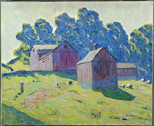 Red Barns, 1923, Allen Tucker