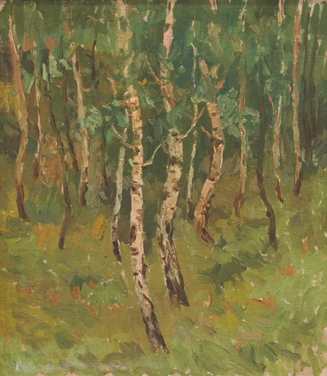 Landscape with birch trees, , Alois Kalvoda