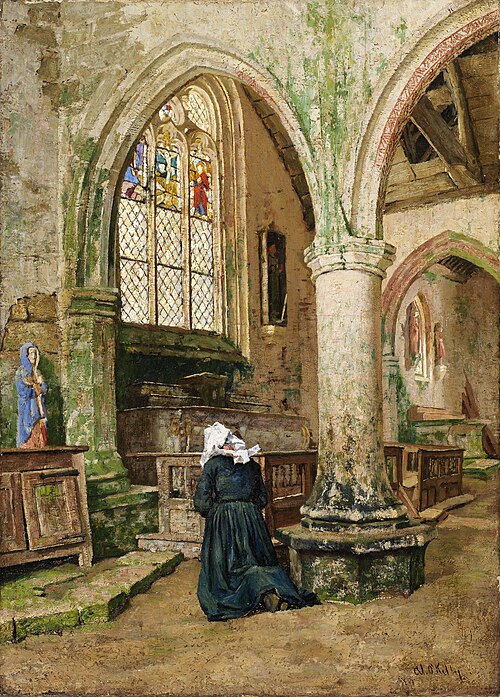 Interior of a Church in Brittany, 1879, Aloysius O'Kelly