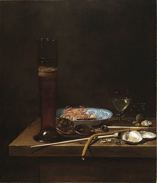 Still Life with Pass Glass and pipes, 1657, Jan Jansz van de Velde III