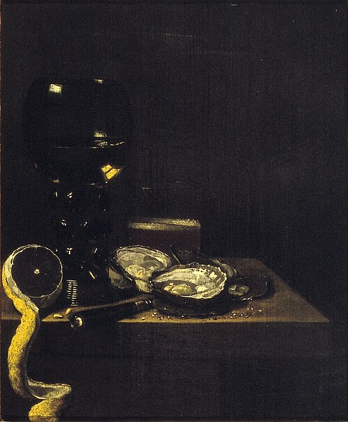 Still Life with Rummer, Beer-glass and Oysters, 1658, Jan Jansz van de Velde III
