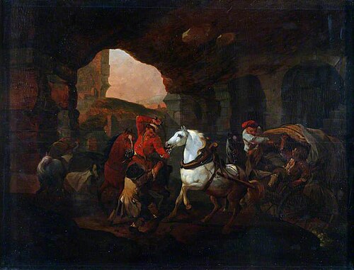Brigands Attacking Wagoners, 1690, Johann Melchior Roos