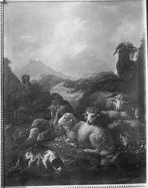 Schafherde mit Hirt, 1697, Johann Melchior Roos