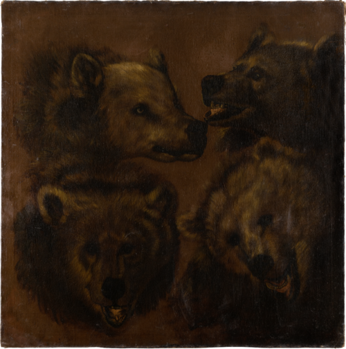Four Lifesized Bear's Heads, 1717, Johann Melchior Roos