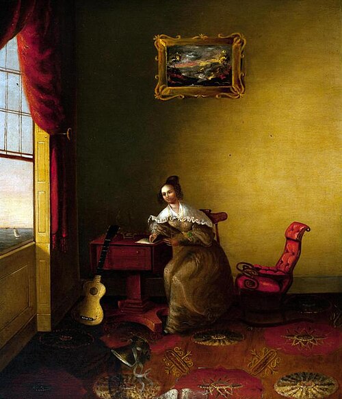 American Interior Scene with Figure, 1836, Amasa Hewins