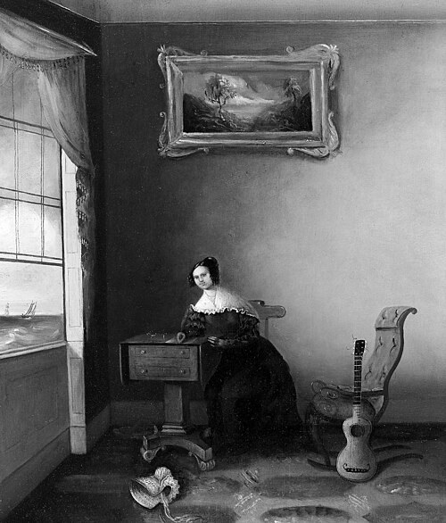 Lady Seated at a Work Table, 1836, Amasa Hewins