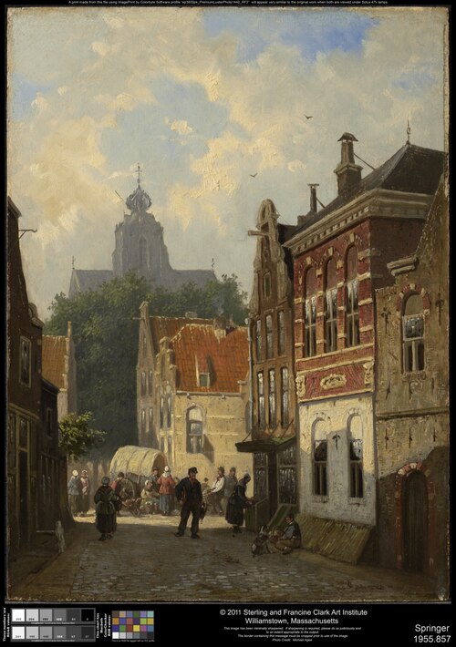 Dutch Street Scene, 1852, Cornelis Springer