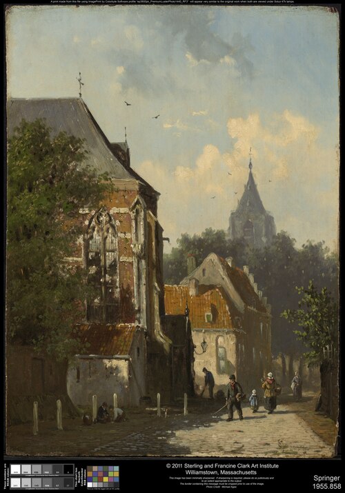 Dutch Street Scene, 1852, Cornelis Springer