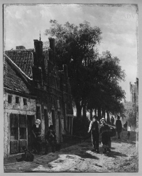street - view, 1864, Cornelis Springer